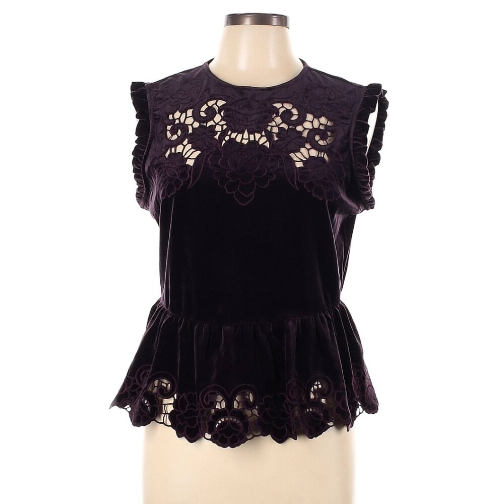 Express velvet peplum top